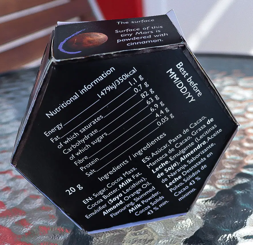 Full view from the bottom of the package